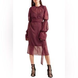 rokh printemps / été Convertible Red and Black Houndstooth Dress